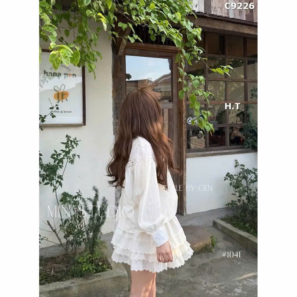 Áo babydool nữ tay dài form rộng thêu hoa vintage cổ tròn – Áo sơ mi nữ tiểu thư vải voan mềm nhẹ phong cách Hàn Quốc | BigBuy360 - bigbuy360.vn