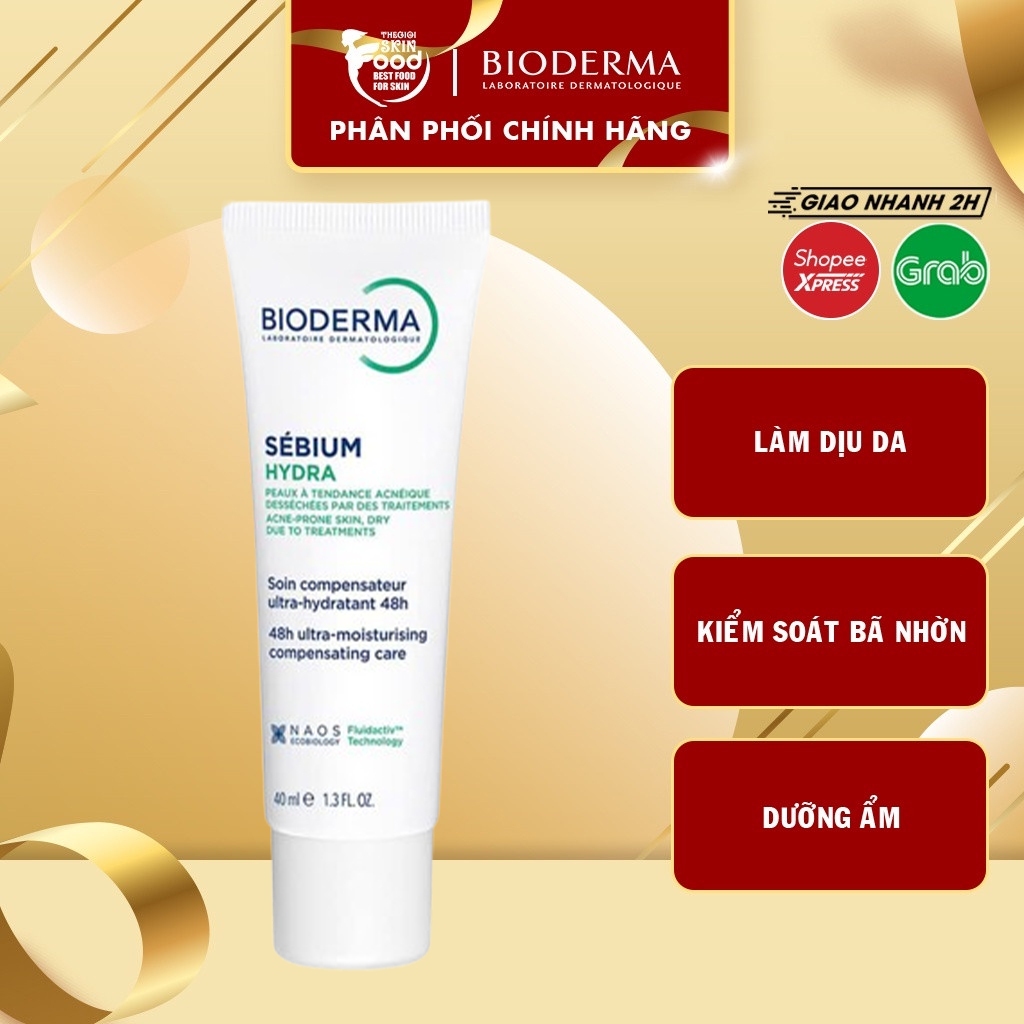Kem Dưỡng Cấp Nước, Làm Dịu Da, Phục hồi Cho Da Mụn Bioderma Sebium Hydra 40ml