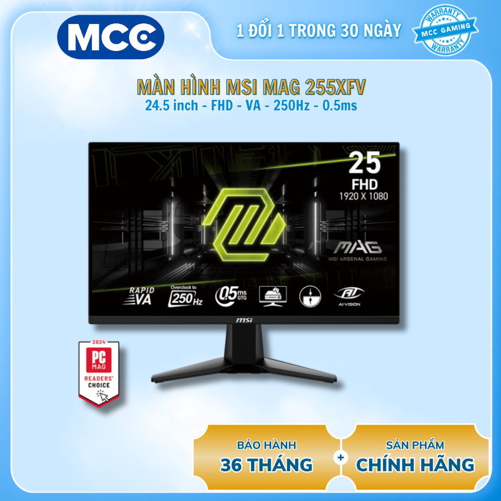 Màn Hình Gaming MSI MAG 255XF (24.5 inch - IPS - FHD - 0.5ms - 300Hz)
