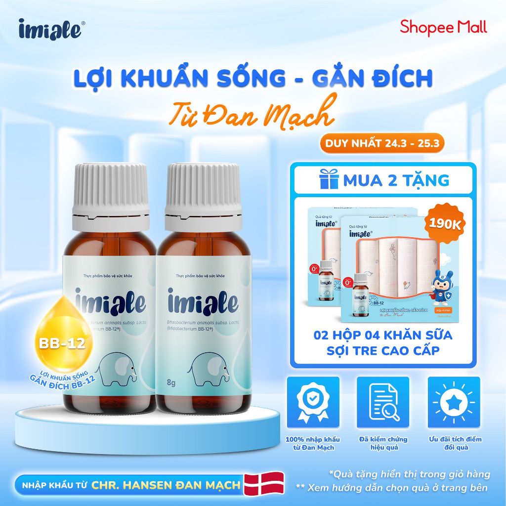 Combo 2 lọ Imiale - lợi khuẩn sống, gắn đích từ Đan Mạch