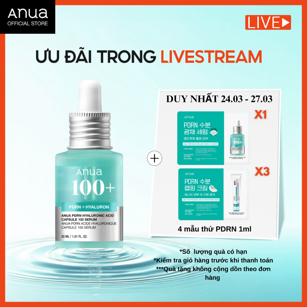 [KOL] Tinh chất PDRN phục hồi da - ANUA PDRN HYALURONIC ACID CAPSULE 100 SERUM 30ML