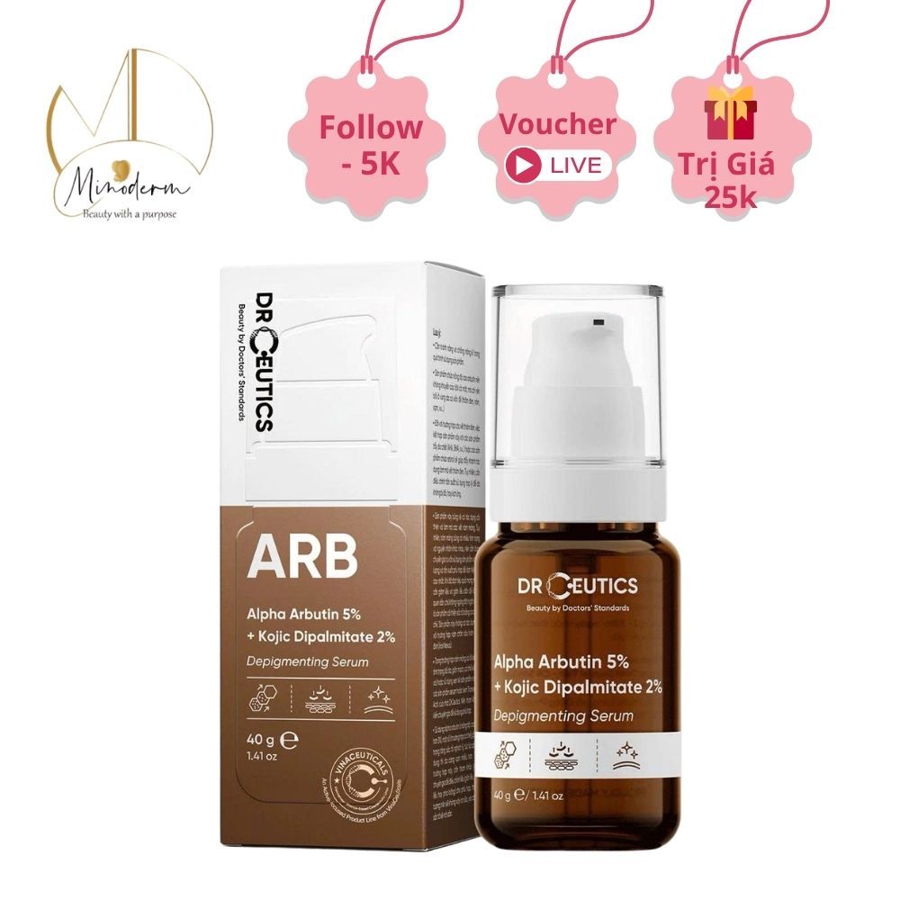 Serum Drceutics Alpha arbutin 5% + Kojic dipalmitate 2% tinh chất giảm thâm, nám, tàn nhang 30ml