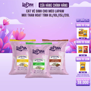 laPaw Cát vệ sinh cho mèo than hoạt tính cao cấp siêu vón cục, siêu khử mùi, thơm lâu, ít bụi 8L/10L/15L/20L