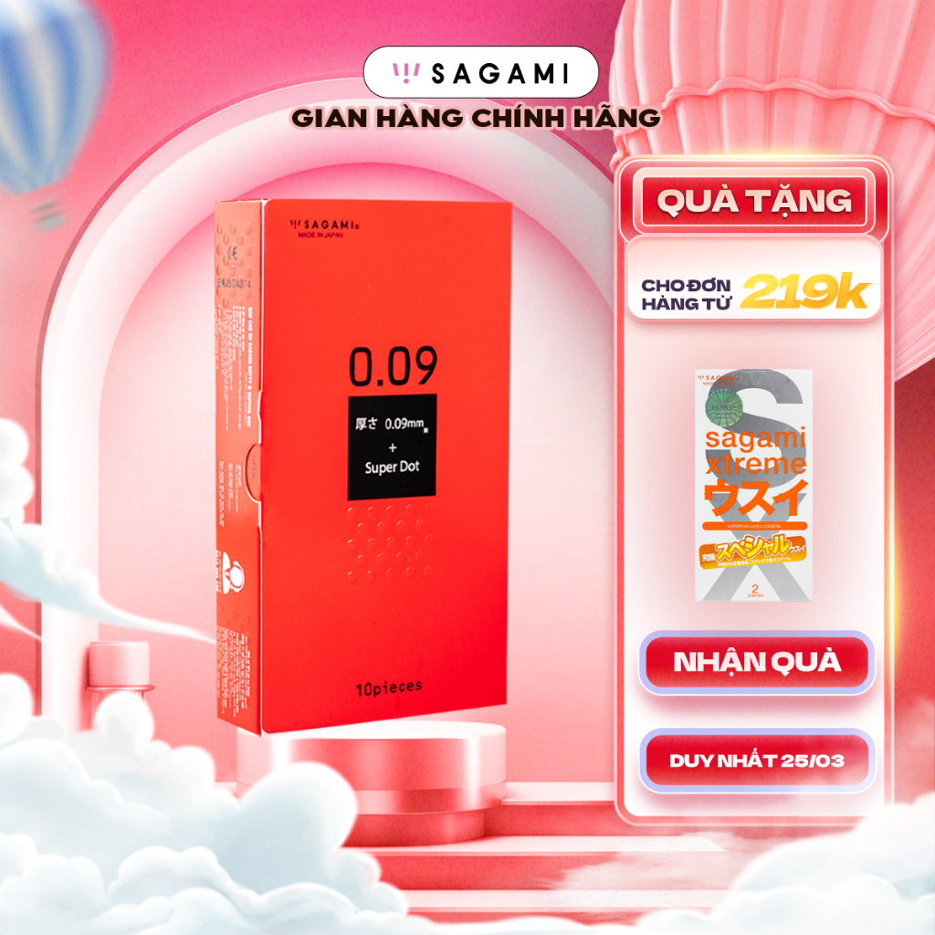 Bao cao su Sagami Super Dot 009 có gai Dày Hộp 10 chiếc