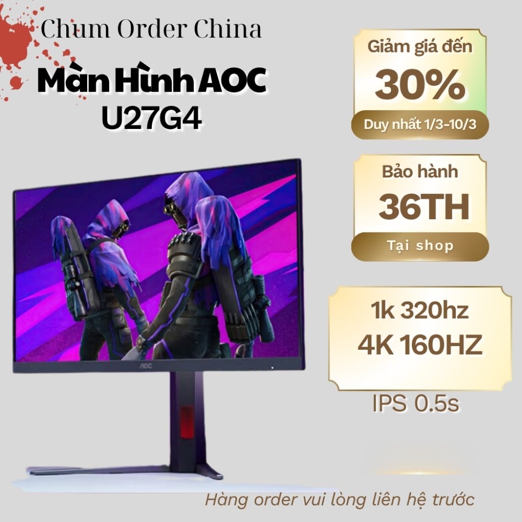 Màn hình chơi game AOC U27G4 4K 160hz & 1k 320hz đem lại trải nghiệm hoàn hảo.