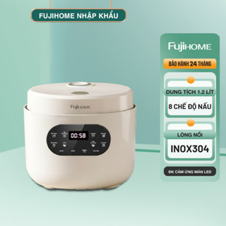 Nồi cơm điện tử 1,2 Lít Fujihome RC12LS - Lòng nồi inox, 8 chế độ nấu