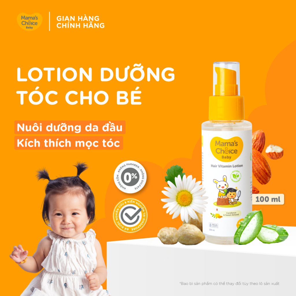Lotion Dưỡng Tóc Cho Bé Mama’s Choice – Nuôi Dưỡng Da Đầu, Giúp Bé Mọc Tóc Nhanh, Dày & Khỏe Tự Nhiên