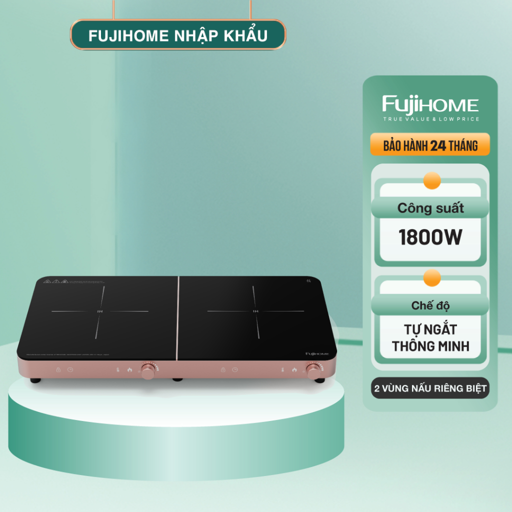 Bếp Điện Từ Đôi Fujihome IC2602P – Mặt Kính Kanger Siêu Bền, Đẹp Mắt