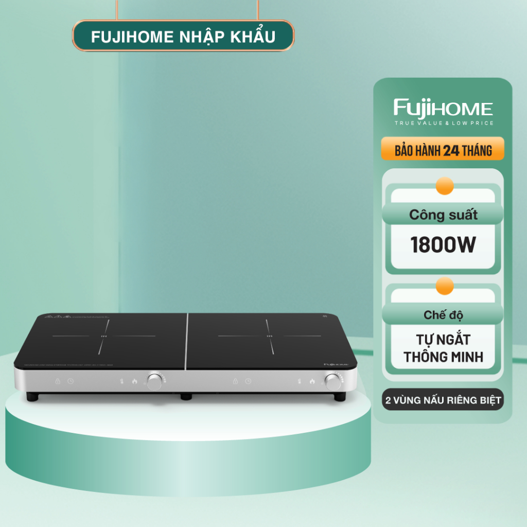 Bếp Từ Đôi Fujihome IC2602S – Mặt Kính Cao Cấp, Công Suất Mạnh Mẽ 3400W
