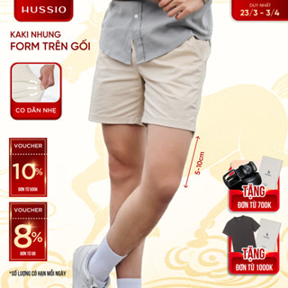 [UPDATE MÀU MỚI] Quần Short nam vải Kaki nhung cao cấp, trẻ trung, lịch lãm, chuẩn form - HUSSIO