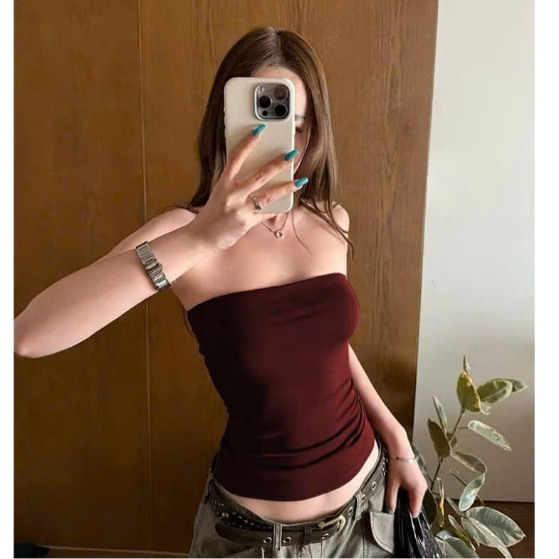 Áo Quây Cúp Ngực Trơn Co Giãn Thoáng Mát, Áo Ống Nữ Ôm Body 3 Màu Trắng Đen Đỏ Có 2 Loại Mút Và Không Mút | BigBuy360 - bigbuy360.vn