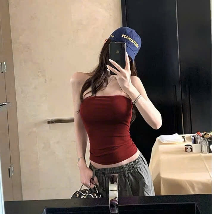 Áo Quây Cúp Ngực Trơn Co Giãn Thoáng Mát, Áo Ống Nữ Ôm Body 3 Màu Trắng Đen Đỏ Có 2 Loại Mút Và Không Mút | BigBuy360 - bigbuy360.vn