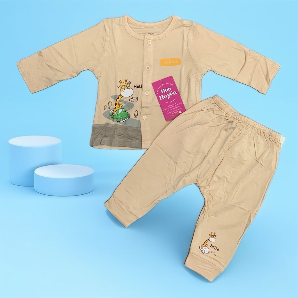 Dokma Bộ Quần Áo Dài Tay Cho Bé Sơ Sinh Chất Vải Bomboo Mềm Mại | Bộ Dài Tay Cho trẻ sơ sinh 0-9kg