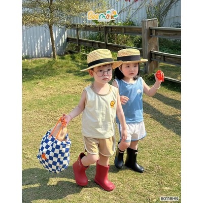 Set ba lỗ Beemo in hình dễ thương vải cotton mềm mịn co giãn cho bé mặc đi chơi từ 9-21kg 6011BHB