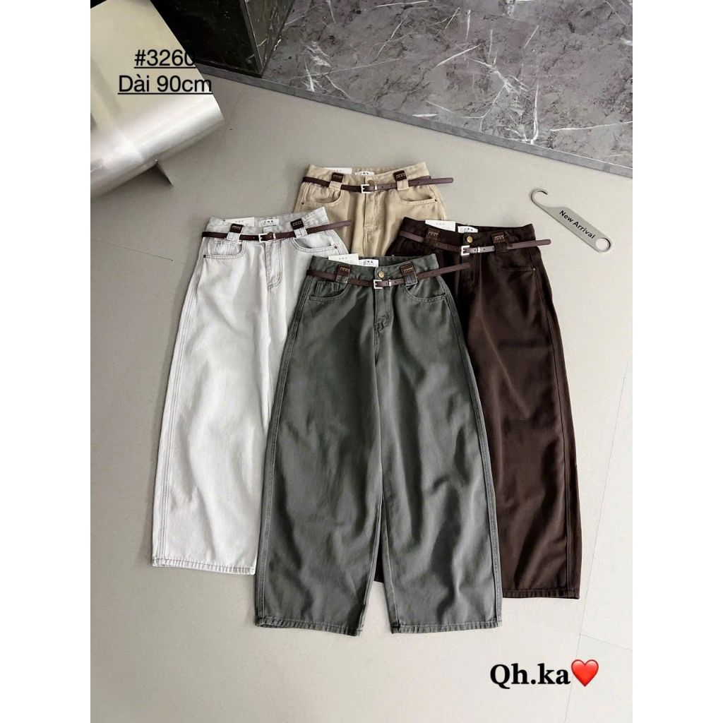 Quần jean suông thụng nấm dài 90cm
