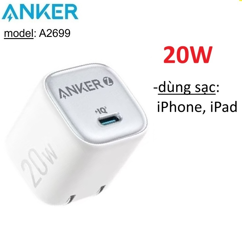 Sạc PD 20W Anker A2699 -Bảo Hành 12 tháng