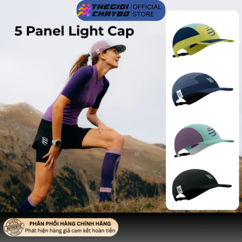 Nón Chạy Bộ Thoáng Khí Compressport 5 Panel Light Cap