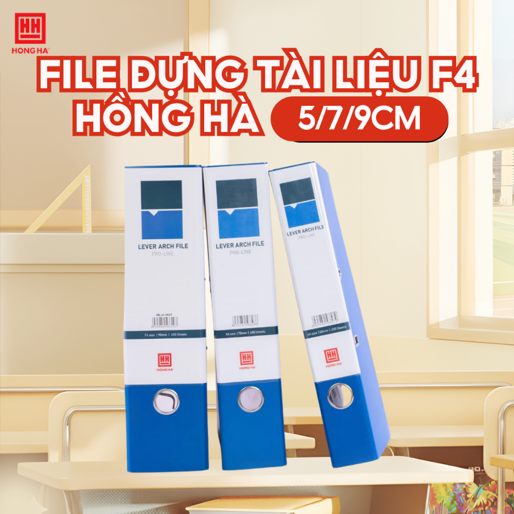 File đựng tài liệu, File còng F4 Simili FC 5cm, 7cm, 9cm Hồng Hà