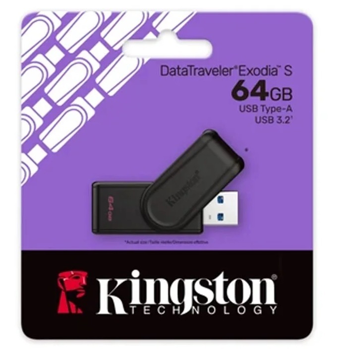 USB Kingston 64GB DataTraveler Exodia S (Black/Black) DTXS/64GB (USB 3.2)
