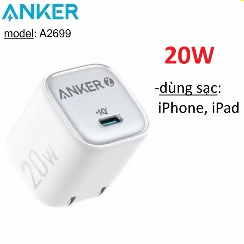 Củ sạc nhanh PD 20W Anker A2699 -Bảo Hành 12 tháng