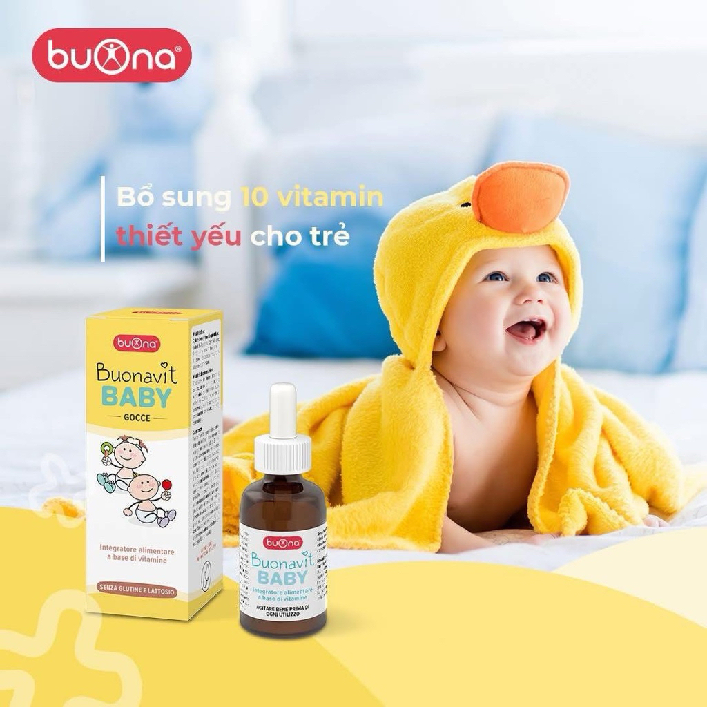 Buonavit Baby - Vitamin Tổng Hợp Nhỏ Giọt Giúp Bồi Bổ Cơ Thể, Tăng Hấp Thu Cho Trẻ - Lọ 20ml
