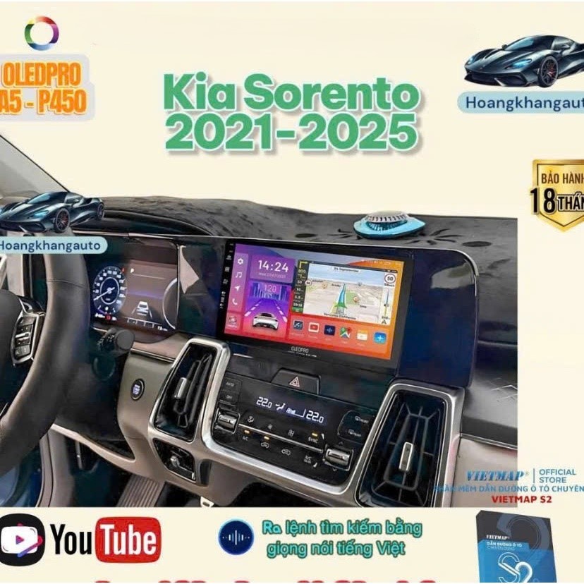 Combo  Màn Hình Android OLEDPRO A5 _ P450 theo xe Sorento 2021-2025,  inch và jack zin