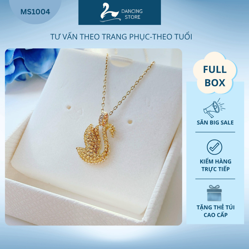 Vòng Cổ Nữ Iconic Swan Đá vàng mẫu mới Cao cấp  Dancing Store Fullbox
