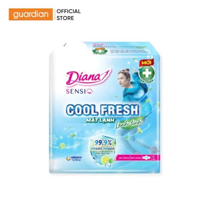 Băng Vệ Sinh Sensi Cool Fresh Siêu Mỏng Cánh Mát Lạnh Diana 8 Miếng 23cm