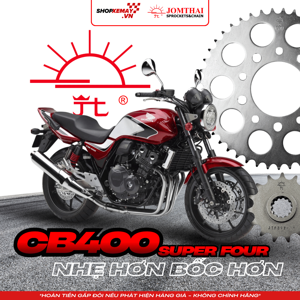 [HÀNG MỚI] Nhông Sên Dĩa Jomthai Asahi Cho HONDA CB400 SUPER FOUR - 525 | Tem Chính Hãng | SHOPXEMAY