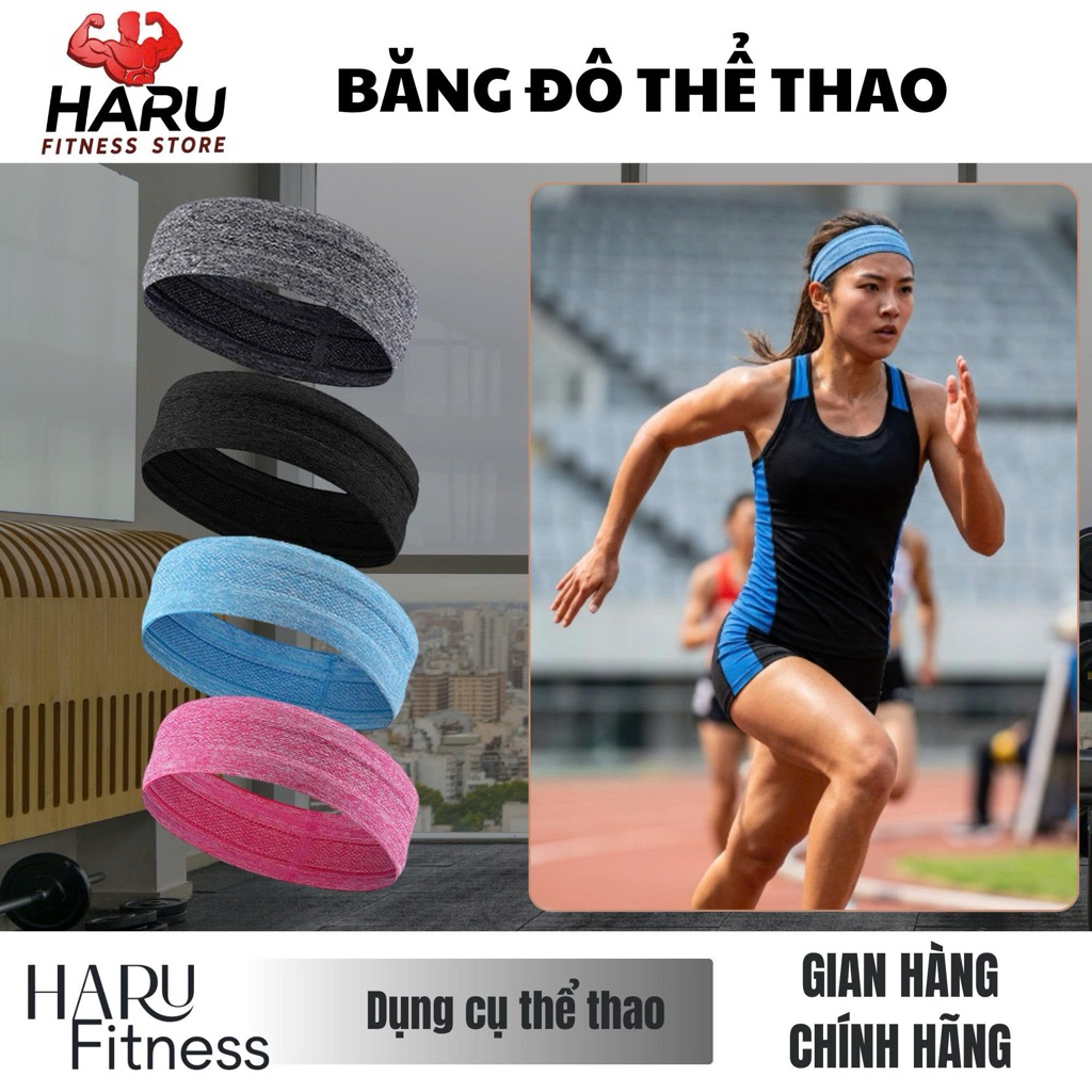 Băng Đô Thể Thao Thấm Hút Mồ Hôi HARU – Băng Đô Tập Gym, Yoga, Chạy Bộ, Đạp Xe, Unisex HR50
