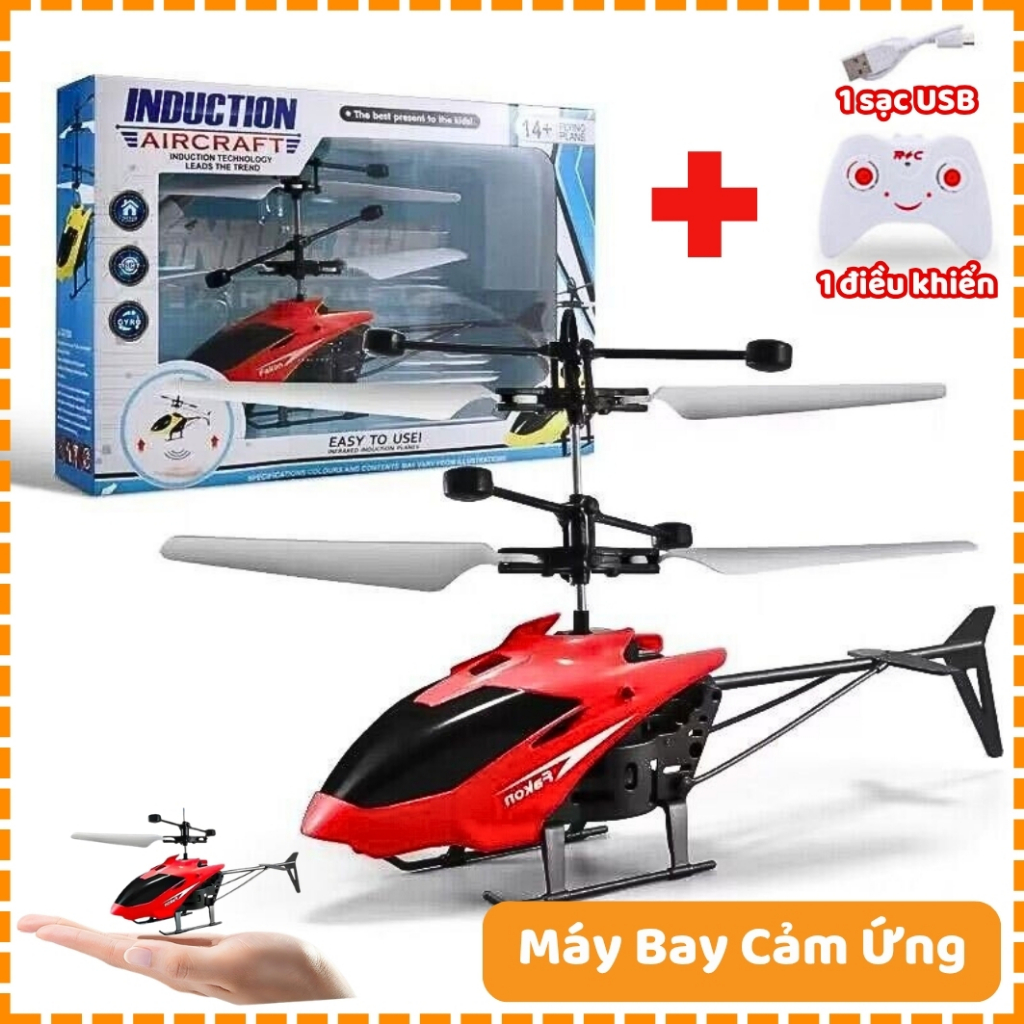 Máy Bay Điều Khiển Cảm Ứng Sử Dụng Sạc Tích Điện Kèm Điều Khiển Từ Xa Và Dây Usb, Máy Bay Trực Thăng Mini