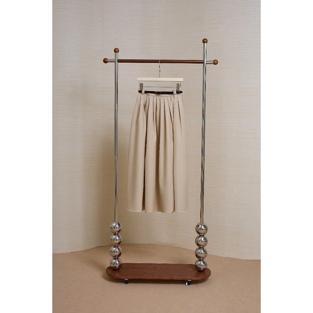 Chân váy dài dáng xòe kèm belt, form basic chất liệu kaki lụa cao cấp thời trang nữ Calie CX065 | BigBuy360 - bigbuy360.vn