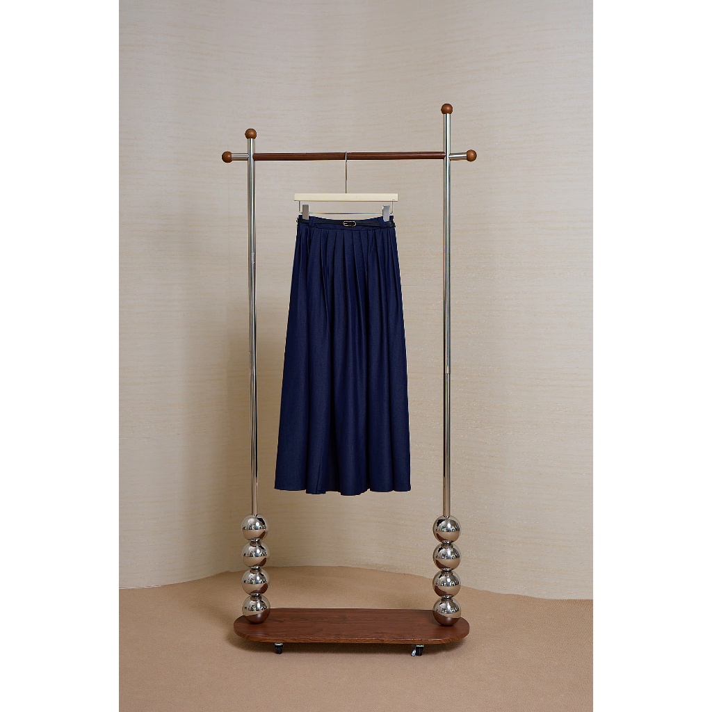 Chân váy dài dáng xòe kèm belt, form basic chất liệu kaki lụa cao cấp thời trang nữ Calie CX065 | BigBuy360 - bigbuy360.vn