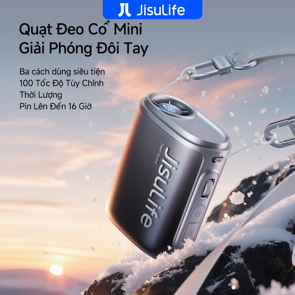 JisuLife Neck Fan Life 5 quạt đeo cổ pin 4500mAh 100 cấp gió mạnh sạc USB mini dùng ngoài trời đi làm