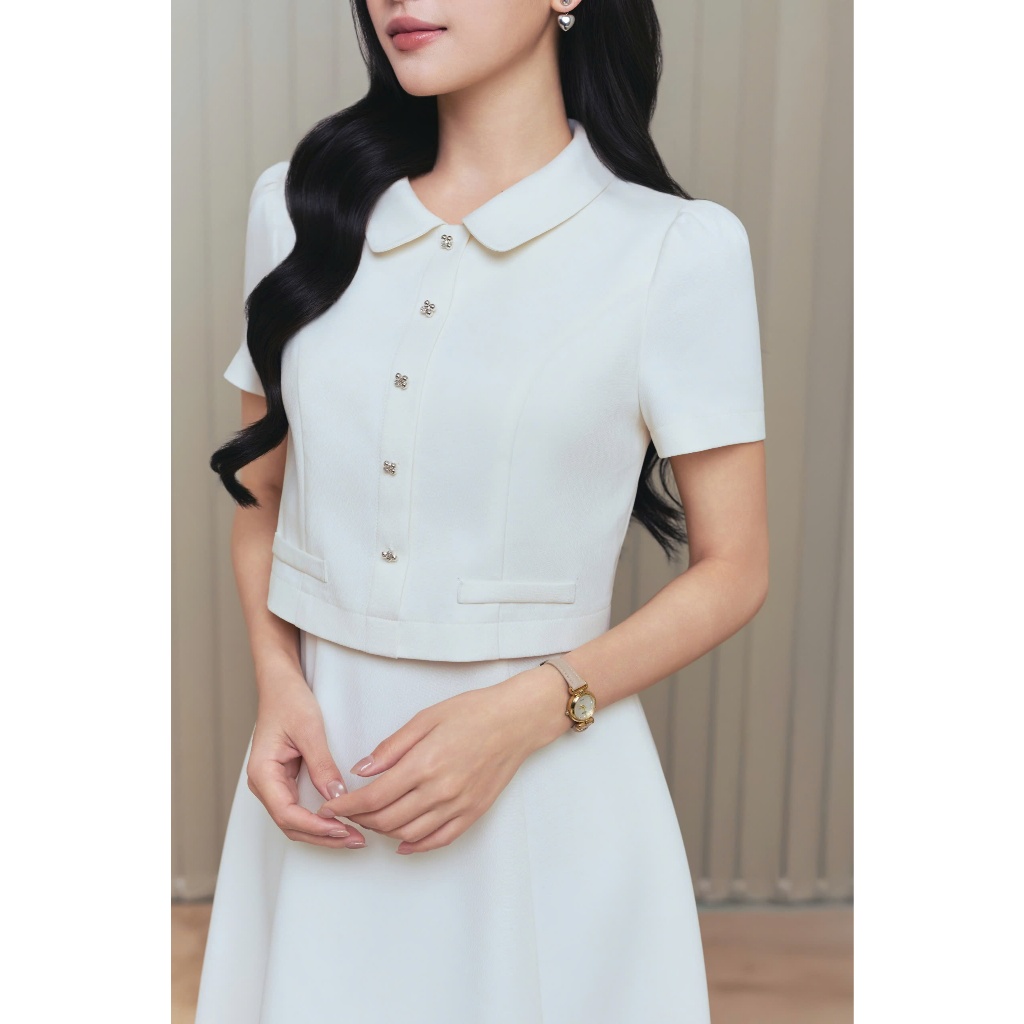 (𝐓𝐡𝐞 𝐔𝐩𝐰𝐢𝐧𝐝 𝐊𝐢𝐭𝐞) Váy giả set chéo hàn 2 túi nơ, chất liệu mịn mướt, mềm mát thanh lịch nữ tính thời trang Calie VX348 | BigBuy360 - bigbuy360.vn