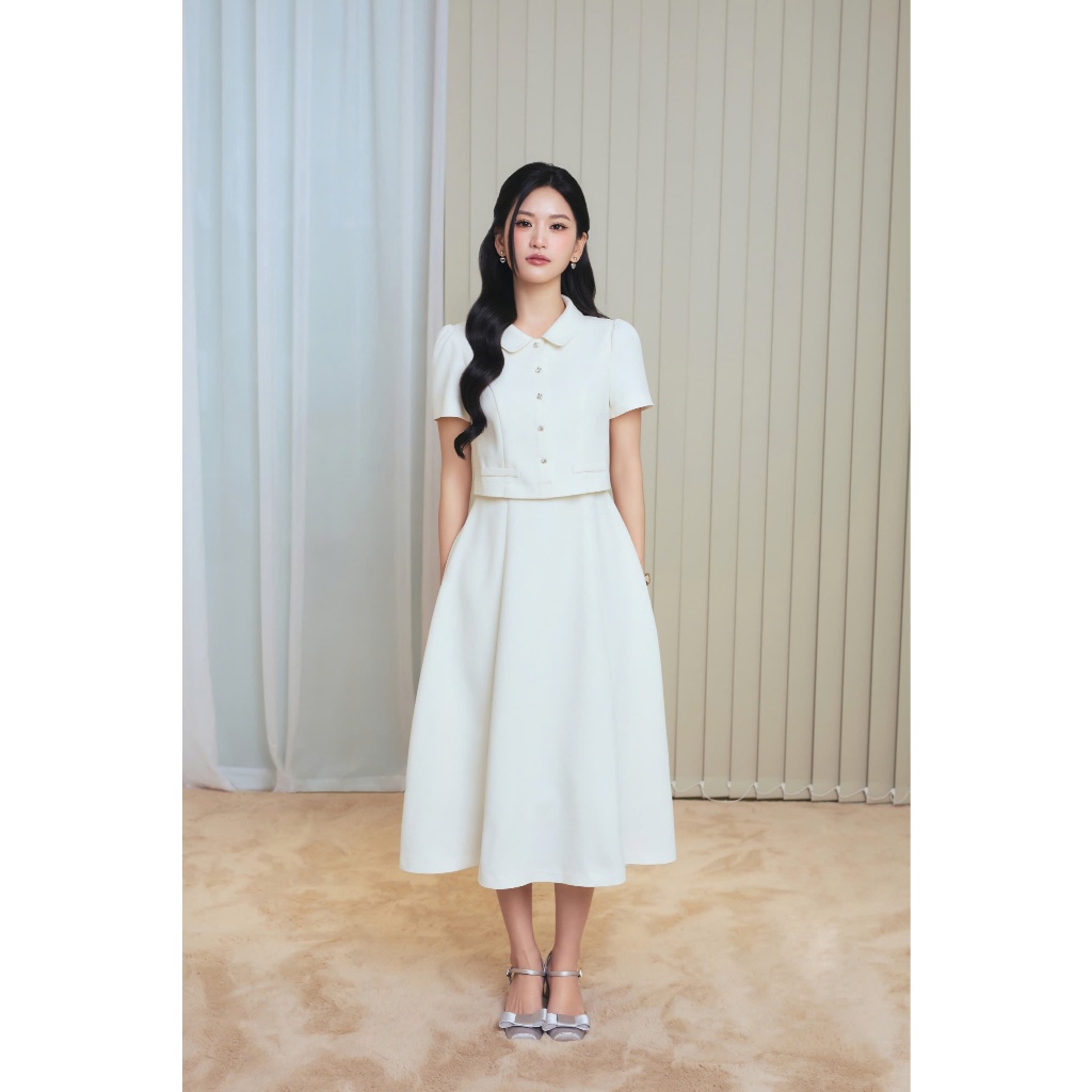(𝐓𝐡𝐞 𝐔𝐩𝐰𝐢𝐧𝐝 𝐊𝐢𝐭𝐞) Váy giả set chéo hàn 2 túi nơ, chất liệu mịn mướt, mềm mát thanh lịch nữ tính thời trang Calie VX348 | BigBuy360 - bigbuy360.vn