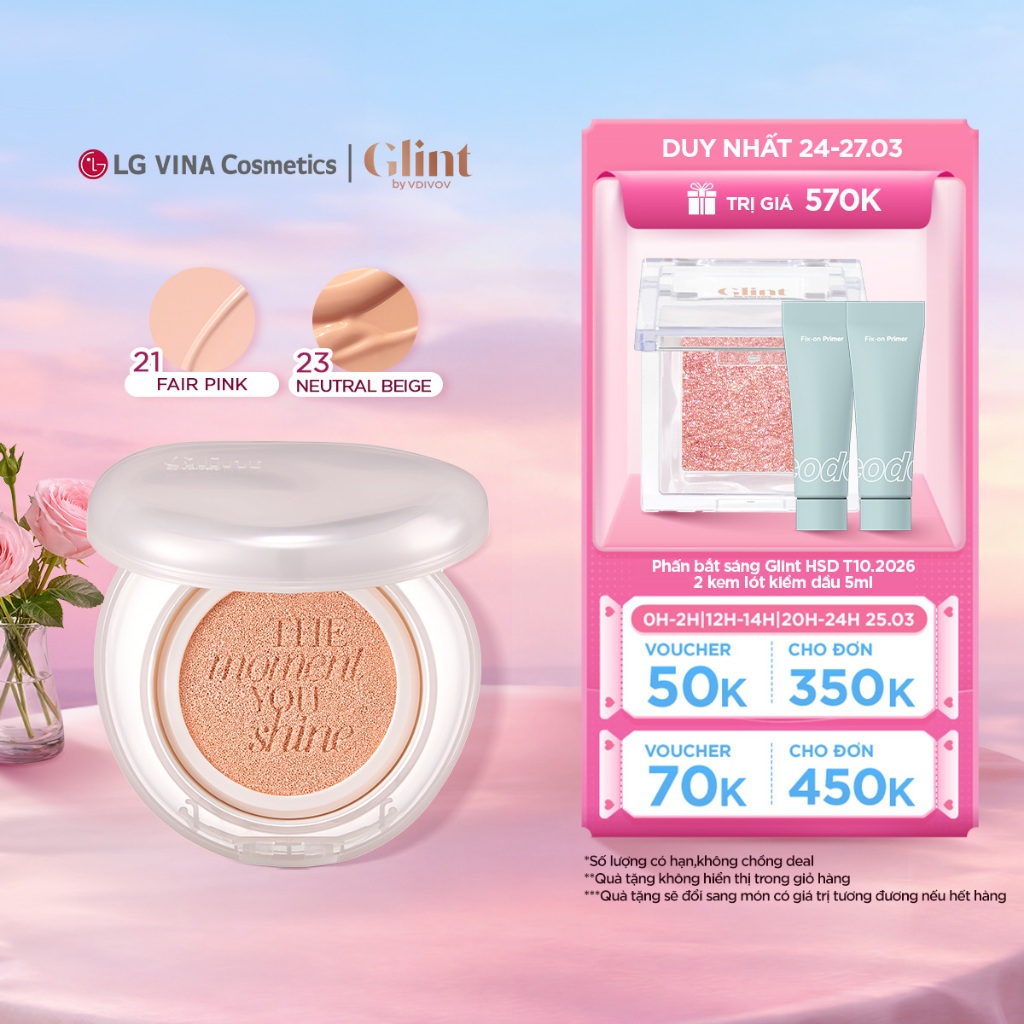 [LG Makeup VN] Phấn nước căng bóng che phủ toàn diện Glint Highlighting Cushion Foundation SPF50+/PA