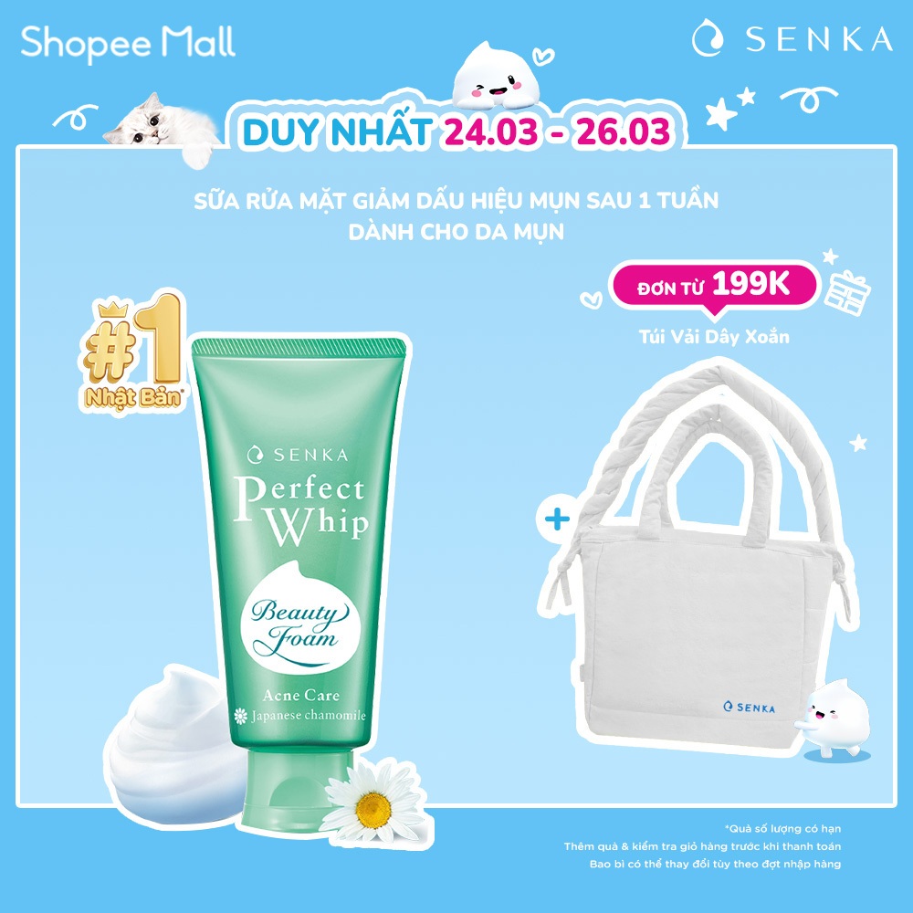 Sữa rửa mặt ngừa mụn SENKA PERFECT WHIP acne care 100g
