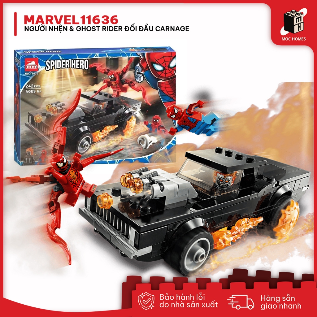 Đồ chơi mô hình lắp ráp Spider Man & Ghost Rider đối đầu Carnage 11636 | 248PCS