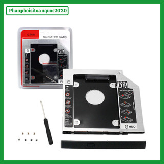 Caddy Bay FB SATA III 9.5mm/12.7mm – Giá Đỡ Gắn Thêm Ổ Cứng SSD HDD Cho Laptop Thay Ổ DVD nhôm nguyên khối
