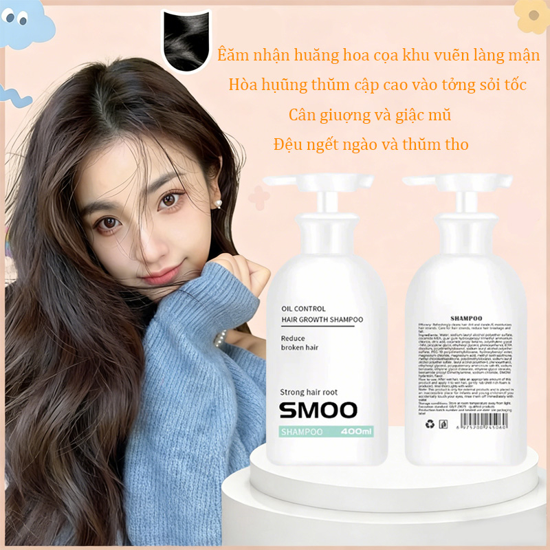Dầu gội chăm sóc tóc SMOO Milk Essence 400ml: giàu protein sữa, protein thủy phân, vitamin B7