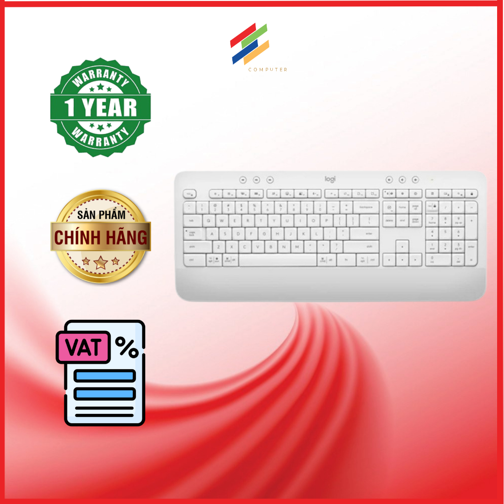 Bàn Phím Không Dây Logitech SIGNATURE K650 (Wireless/Bluetooth) Trắng Nhạt