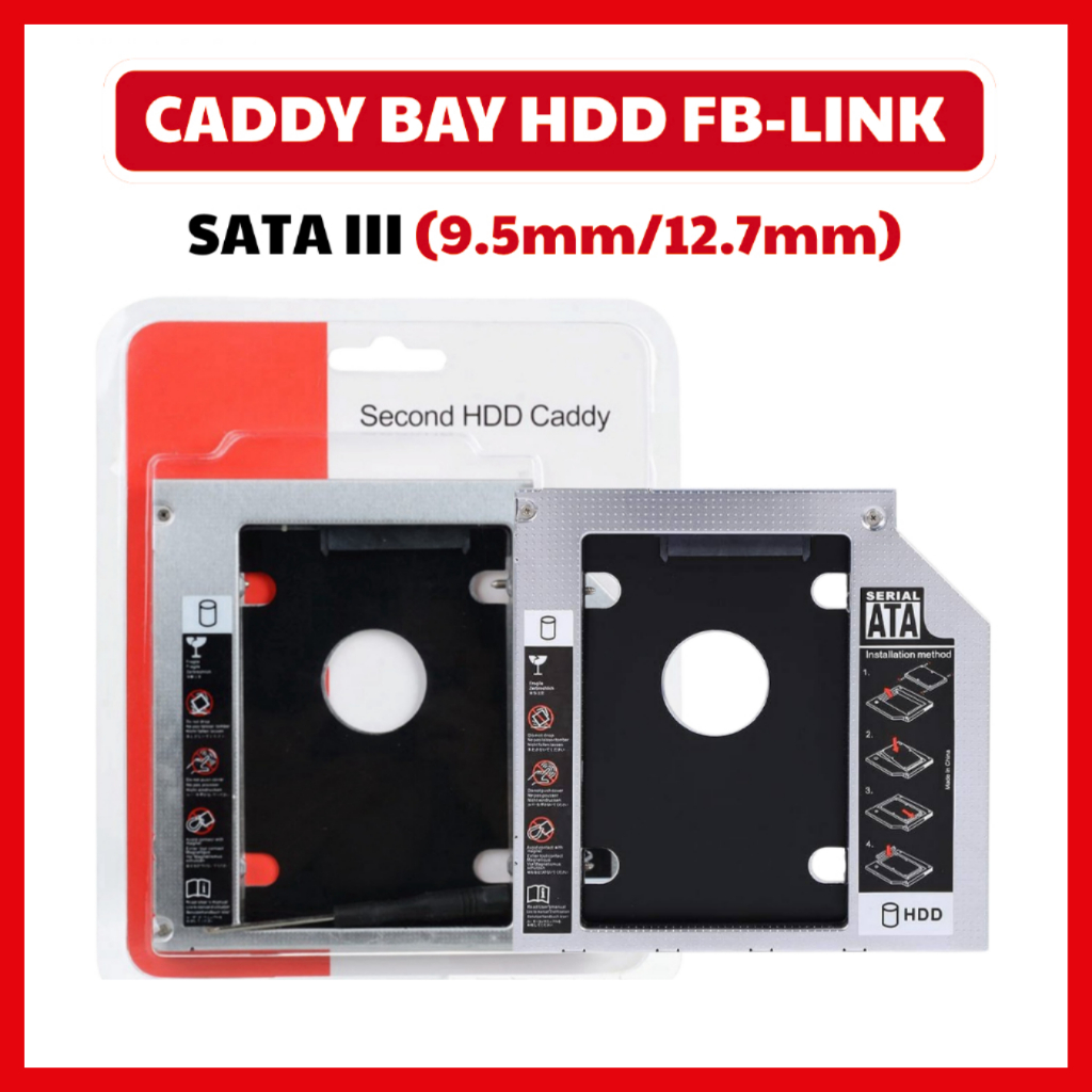 Caddy Bay FB SATA III 9.5mm/12.7mm – Giá Đỡ Gắn Thêm Ổ Cứng SSD HDD Cho Laptop Thay Ổ DVD