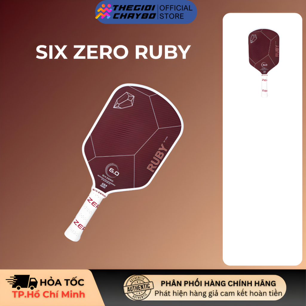 Vợt Pickleball Six Zero Ruby White And Red - Chính Hãng