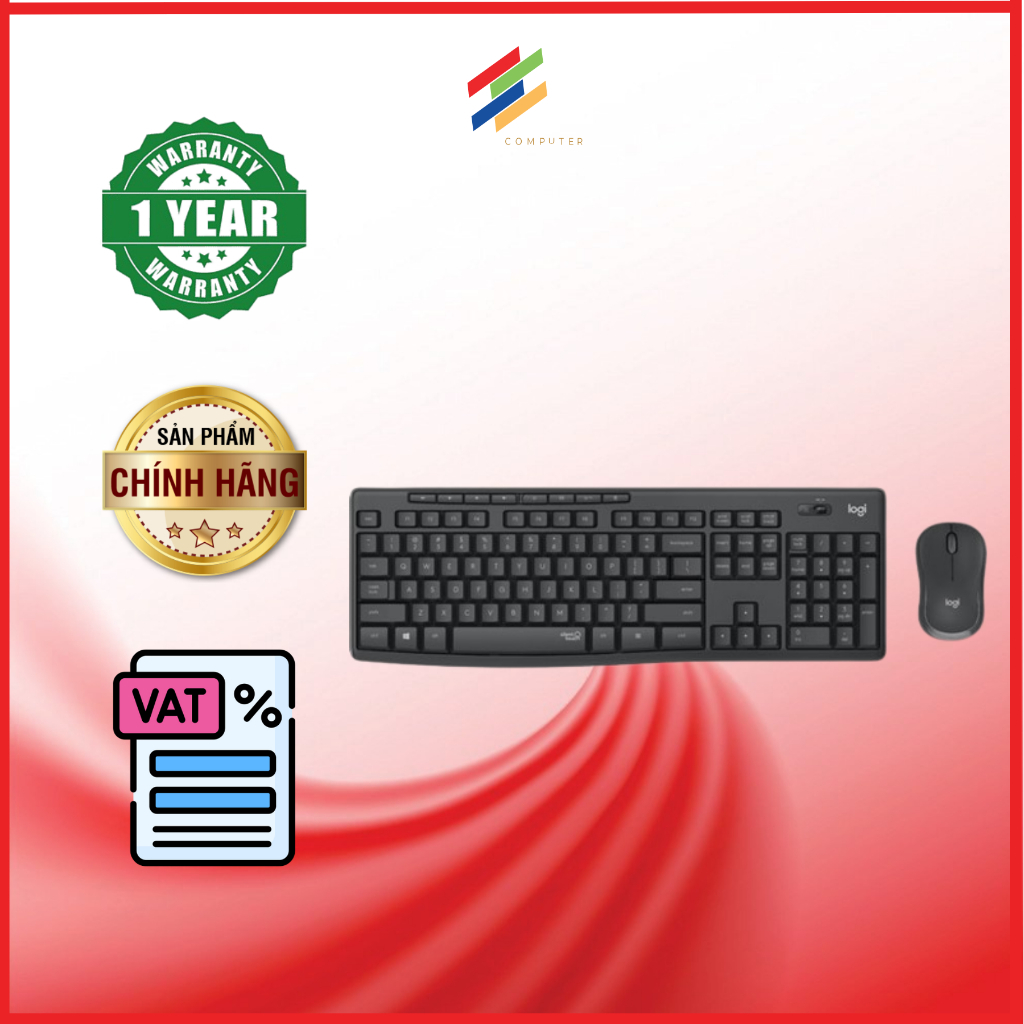 Bộ bàn phím chuột không dây Logitech MK295 (USB) - Silent - Hàng chính hãng bảo hành 1 năm