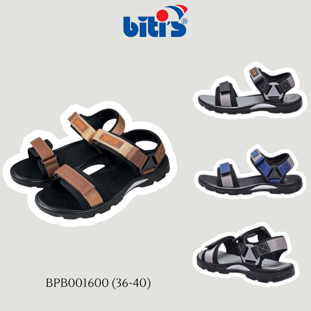 BITIS | Sandal bé trai size 36-40 | Dép quai hậu học sinh quai dù nhám dán đế nhẹ BPB001600
