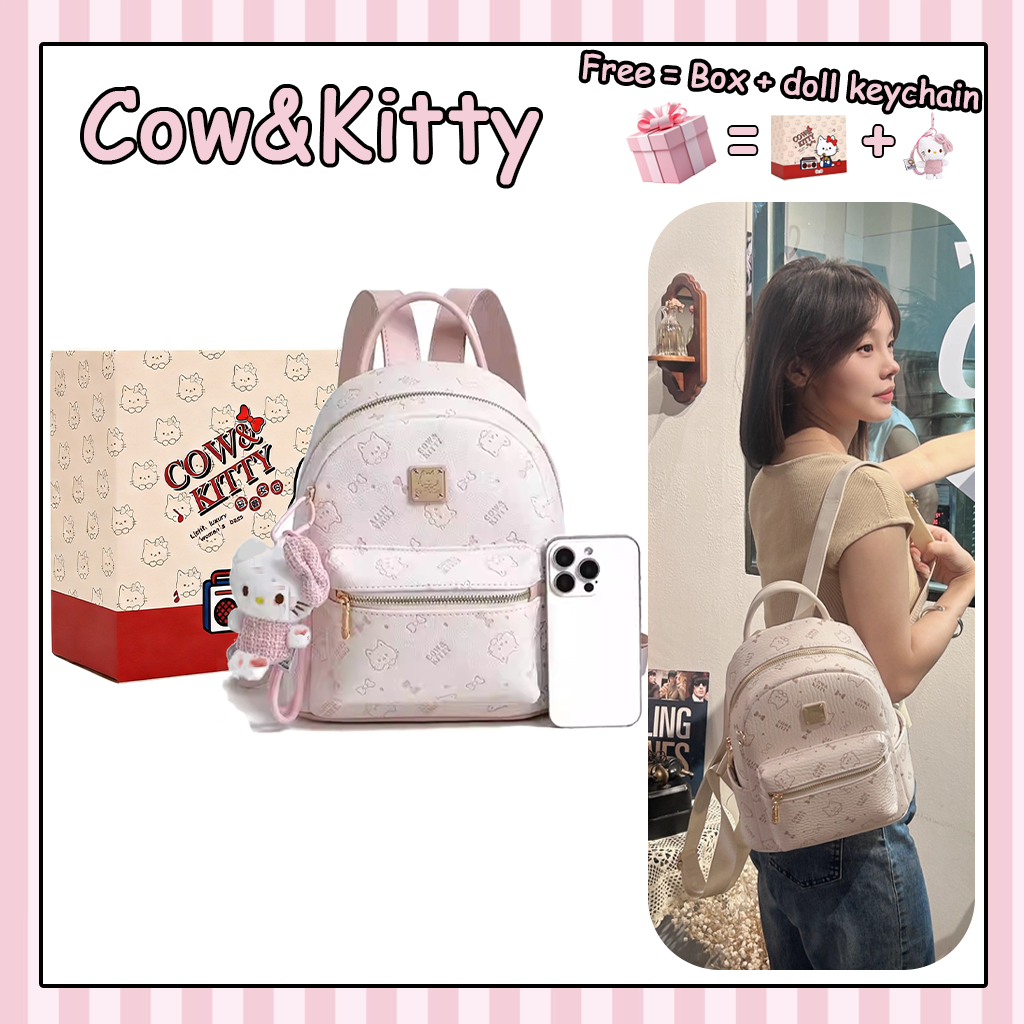 Balo Cow&Kitty Ba lô màu hồng Series Ba lô dung tích lớn màu hồng Ba lô bình thường