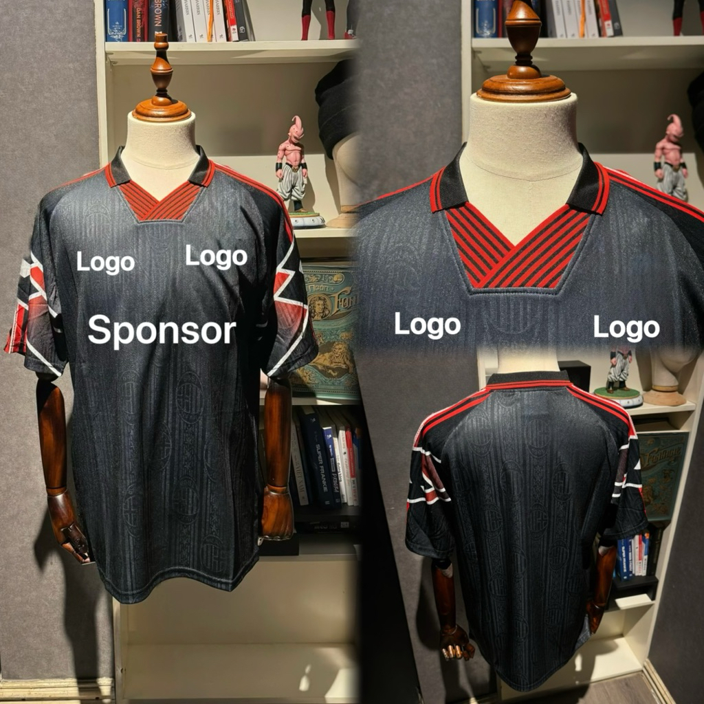 Áo bóng đá retro AC Milan 1997 - Vải cotton polyester nhập khẩu cao cấp