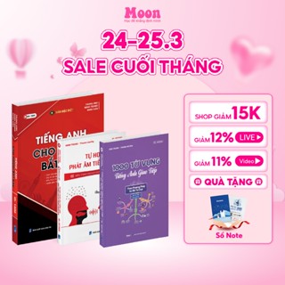 Combo sách học tiếng anh giao tiếp cơ bản cho người mới bắt đầu moonbook