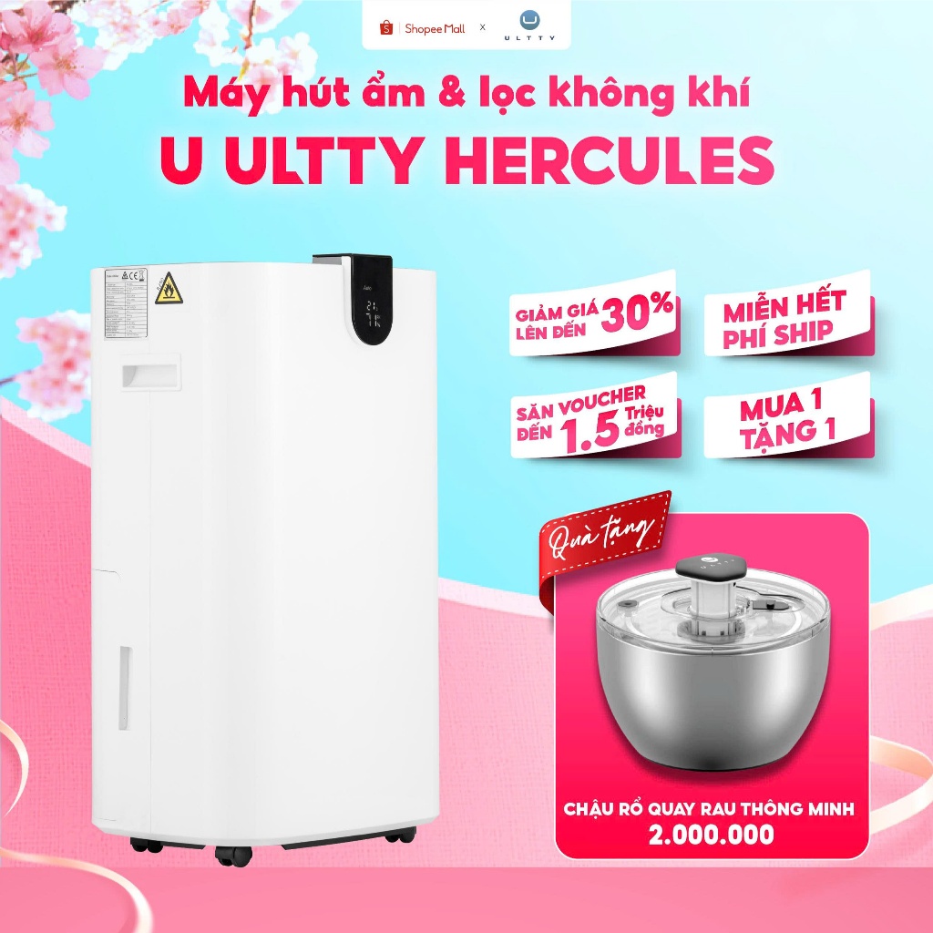 Máy hút ẩm và lọc không khí ULTTY LUK016, HERCULES Công suất lớn, khử ẩm nhanh, bảo hành 2 năm